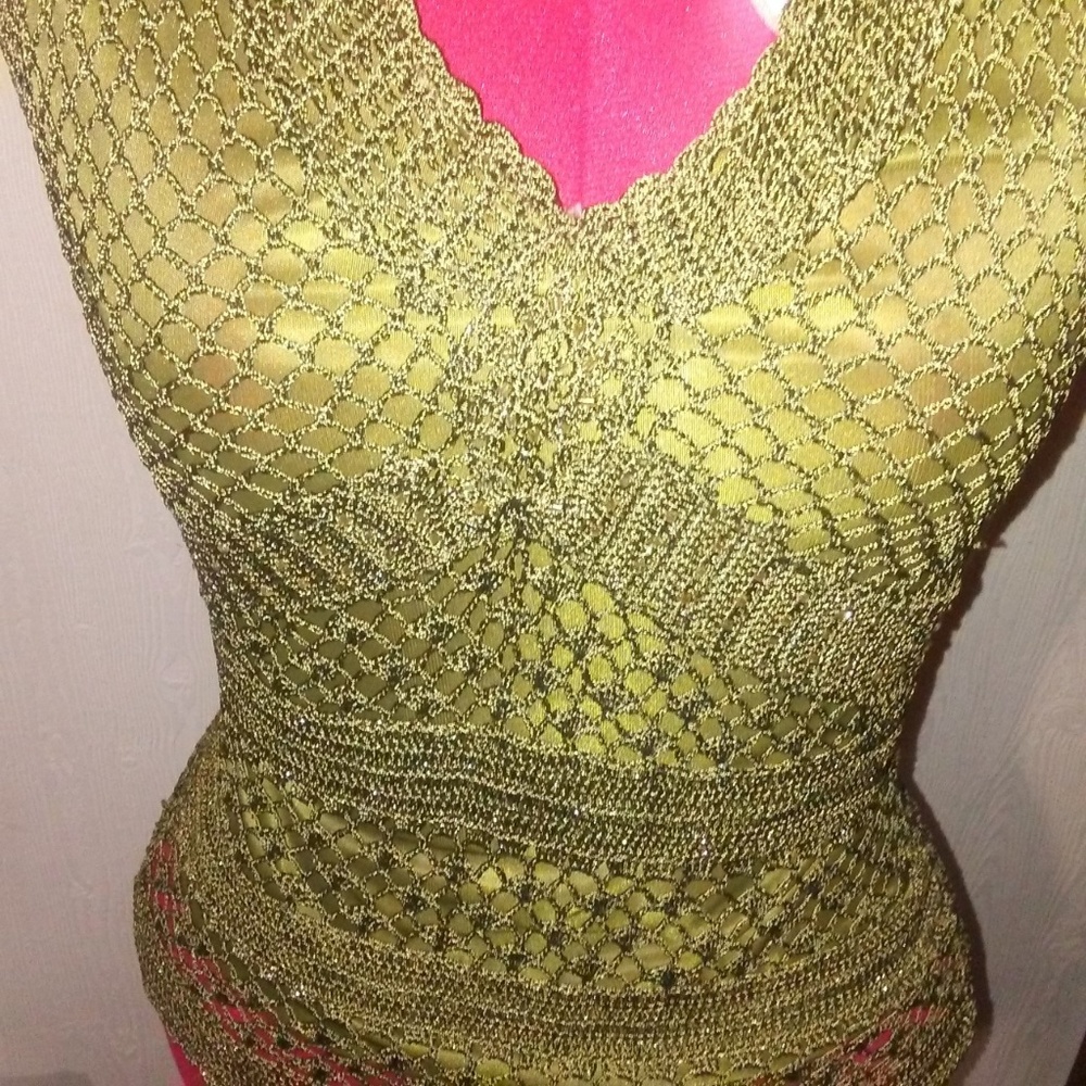 Say What?  Ladies Crochet Lined Halter Top Size S
